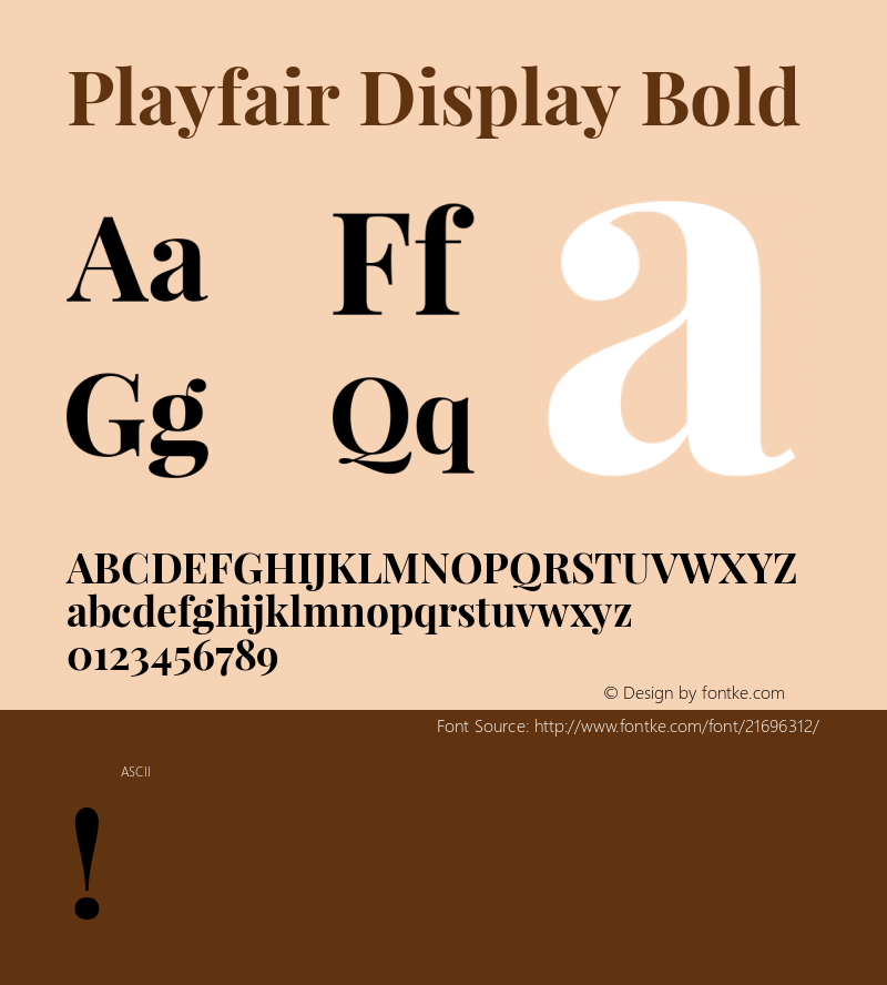 Playfair Display Bold  Font Sample