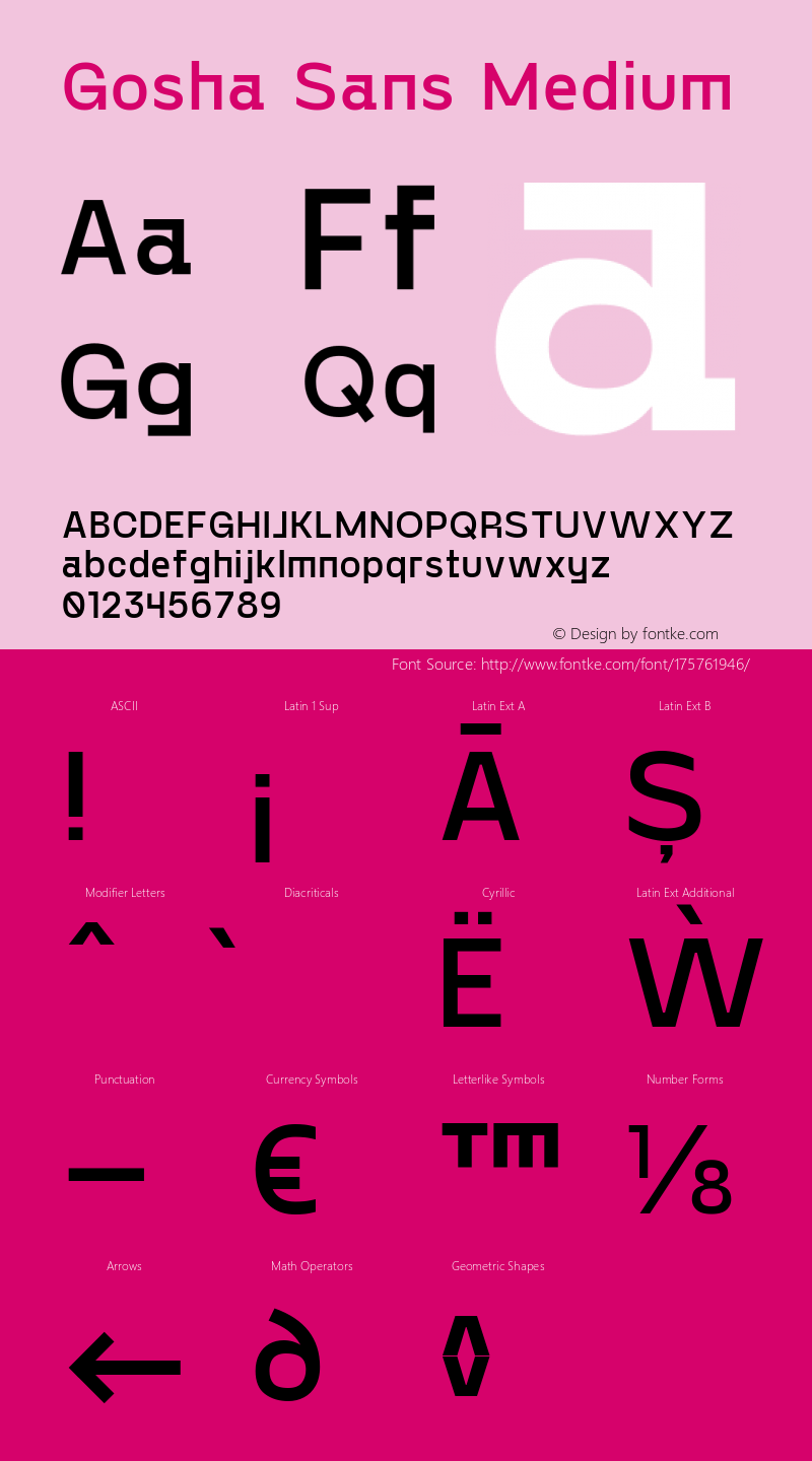 Gosha Sans Medium Version 1.000图片样张