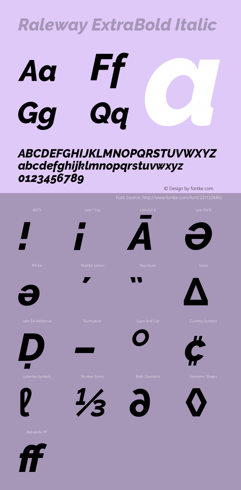 Raleway ExtraBold Italic Version 3.000g; ttfautohint (v1.5) -l 8 -r 28 -G 28 -x 14 -D latn -f cyrl -w G -c -X 