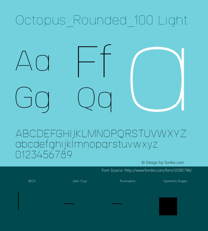 Octopus_Rounded_100 Light Version 1.0 Font Sample