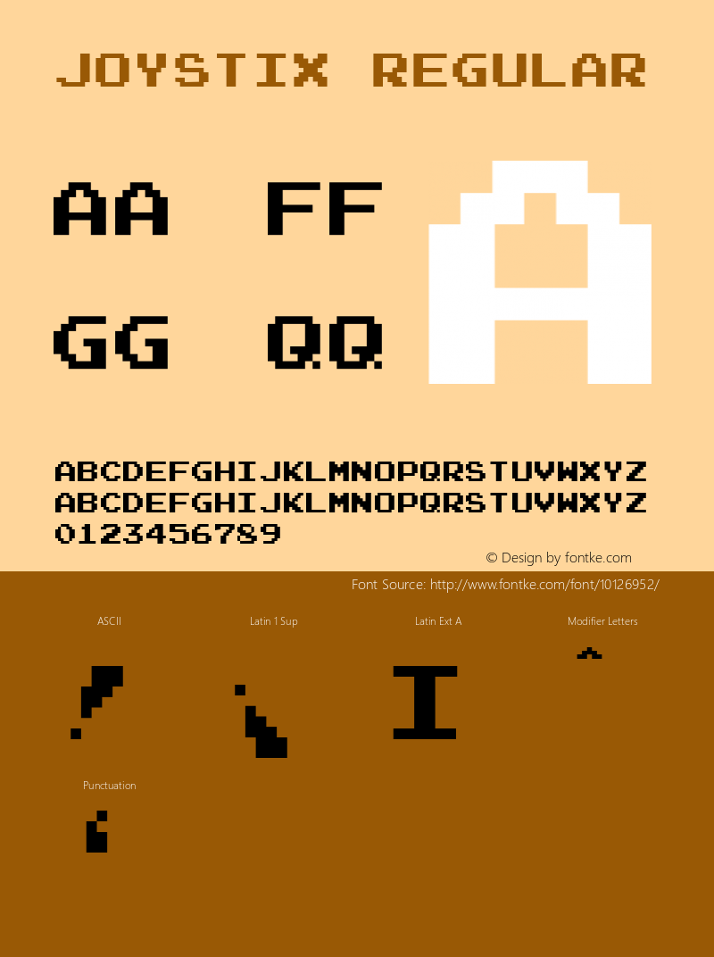 Joystix Regular Version 2.000 2004 Font Sample