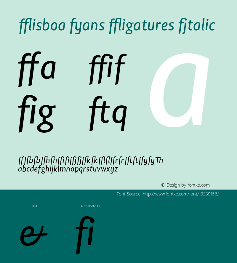 Lisboa Sans Ligatures Italic OTF 1.0;PS 001.000;Core 116;AOCW 1.0 161 Font Sample