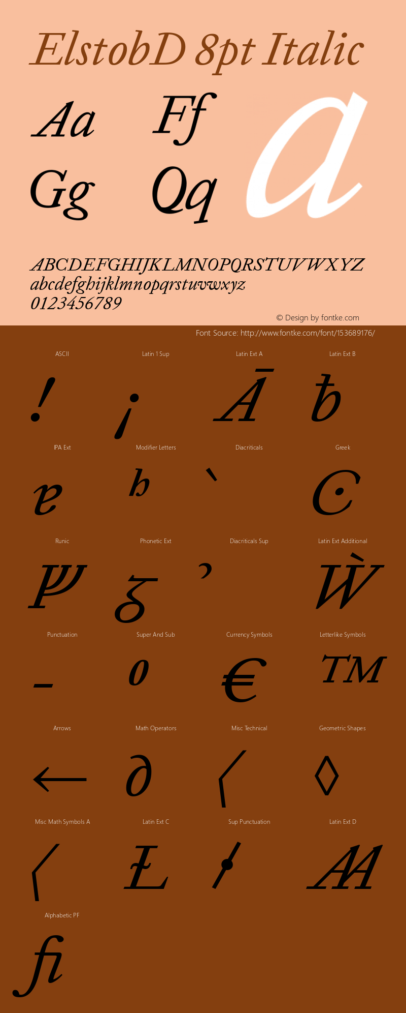 ElstobD 8pt Italic Version 1.011; ttfautohint (v1.8.3) Font Sample