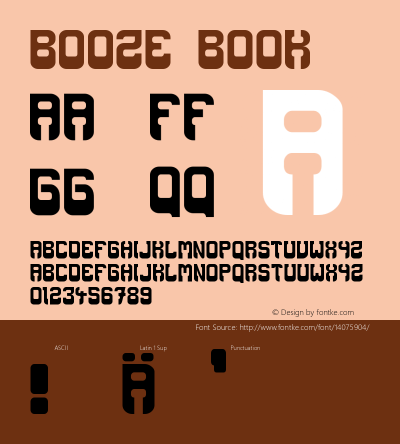 Booze Book Version 1.0 Font Sample