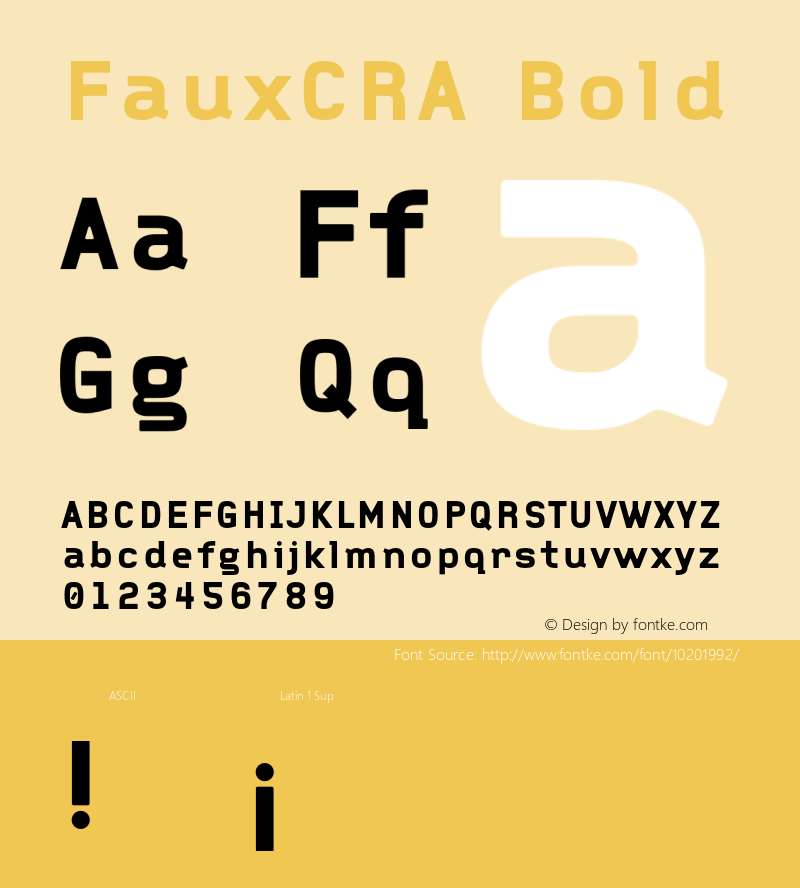 FauxCRA Bold 001.000 Font Sample