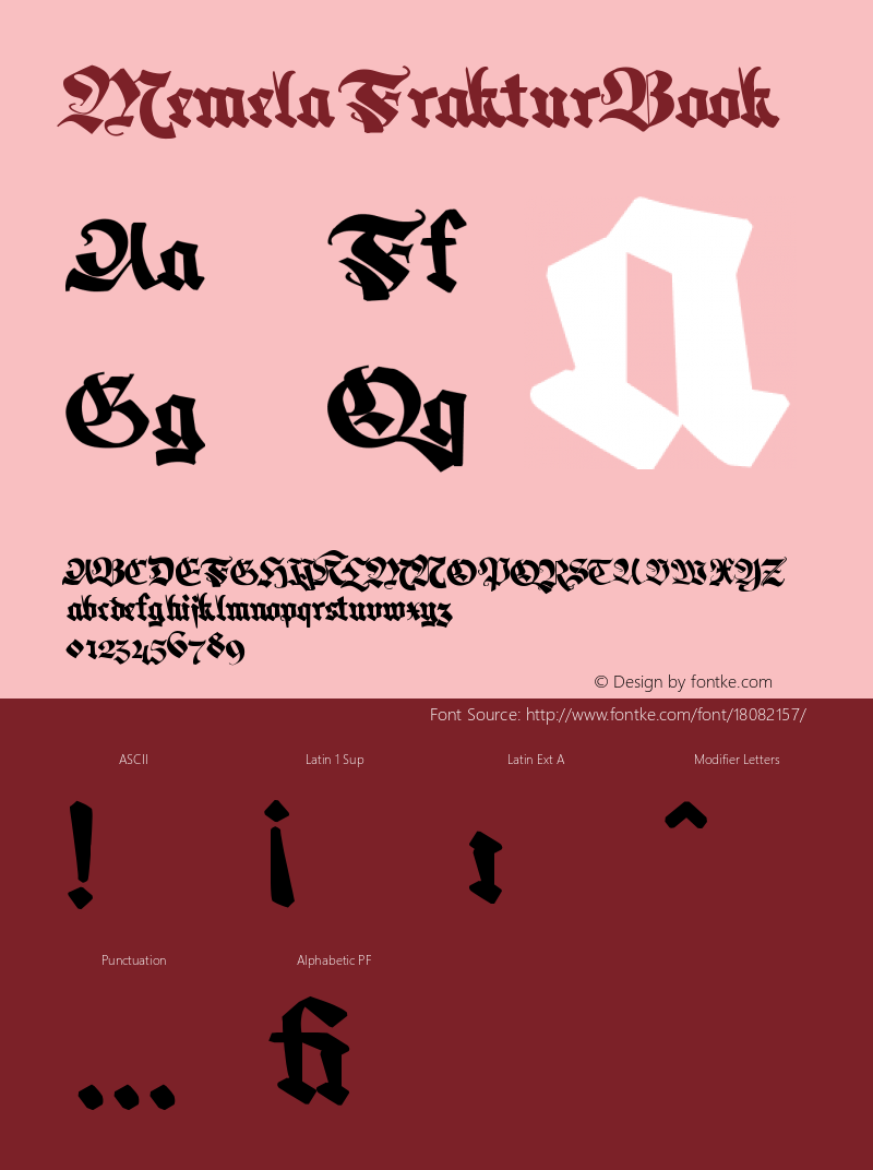 Memela Fraktur Book Version 1.000 Font Sample