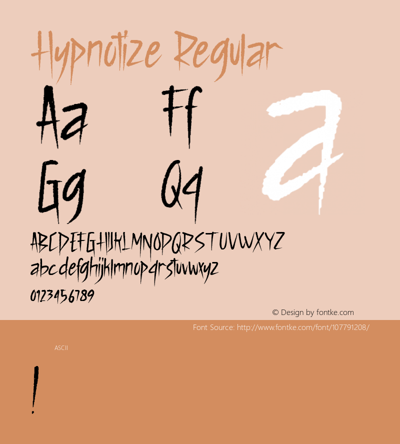 Hypnotize Version 1.000 Font Sample