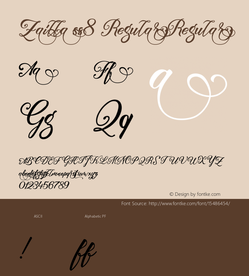 Zailla ss8 Regular Regular Version 1.000 Font Sample