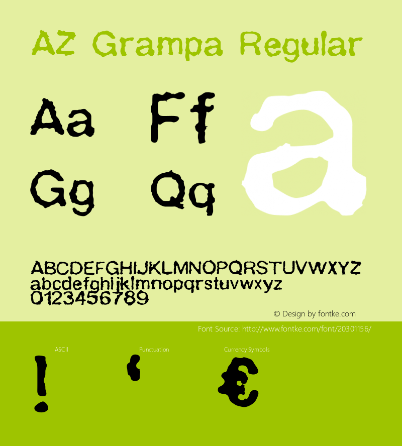 AZ Grampa  Font Sample