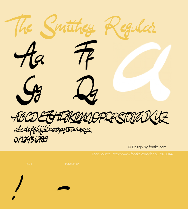 The Smithey Regular  Font Sample