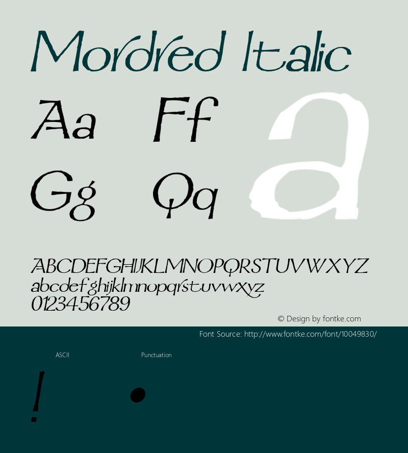 Mordred Italic 001.000 Font Sample