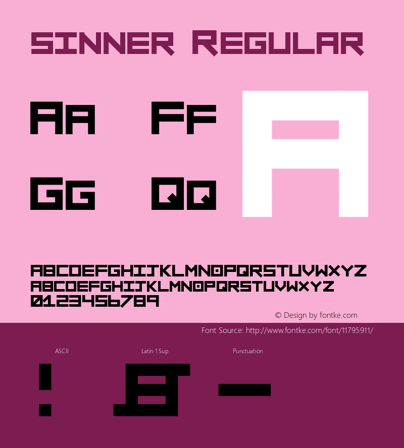 sinner Regular 1.0 Font Sample