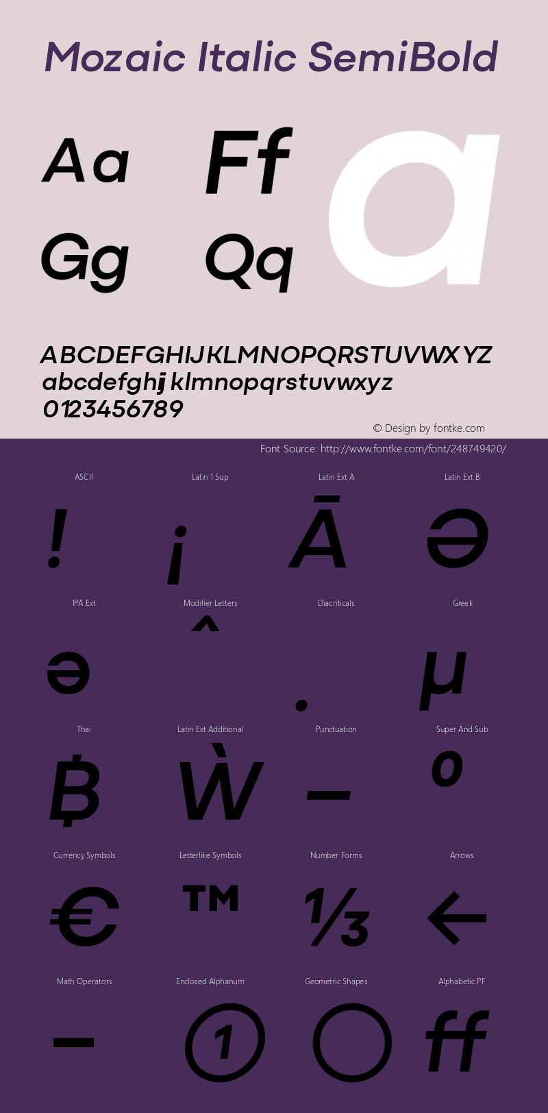Mozaic Italic SemiBold Version 1.000 (2023-04-29) | FøM Fix图片样张