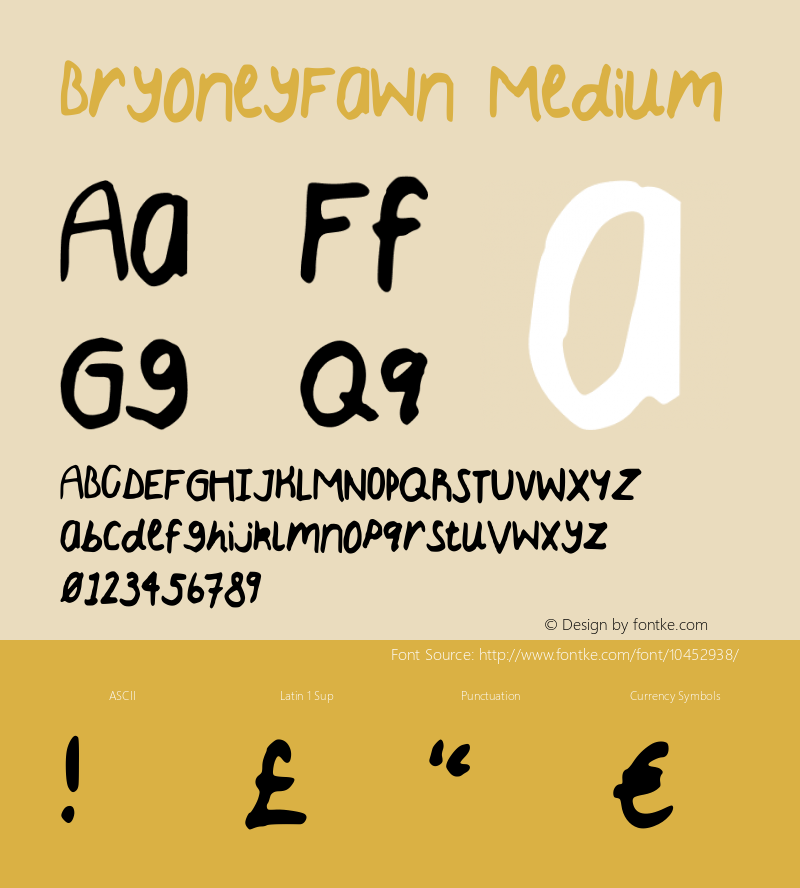 BryoneyFawn Medium Version 001.000 Font Sample