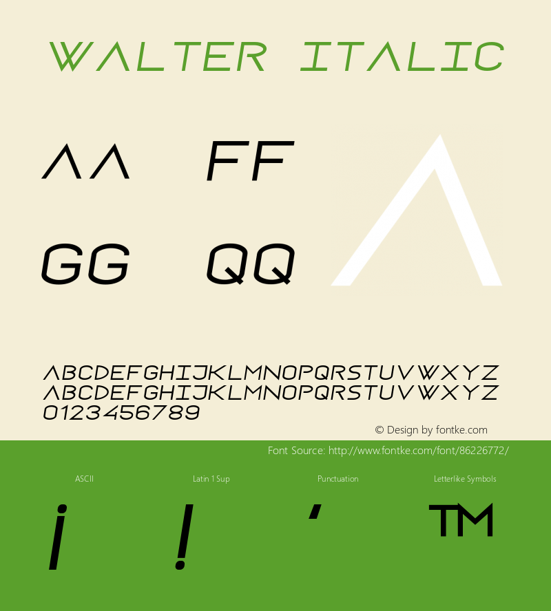 Walter Italic Version 1.000;PS 001.000;hotconv 1.0.88;makeotf.lib2.5.64775 Font Sample