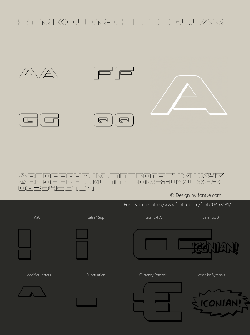 Strikelord 3D Regular 001.000 Font Sample