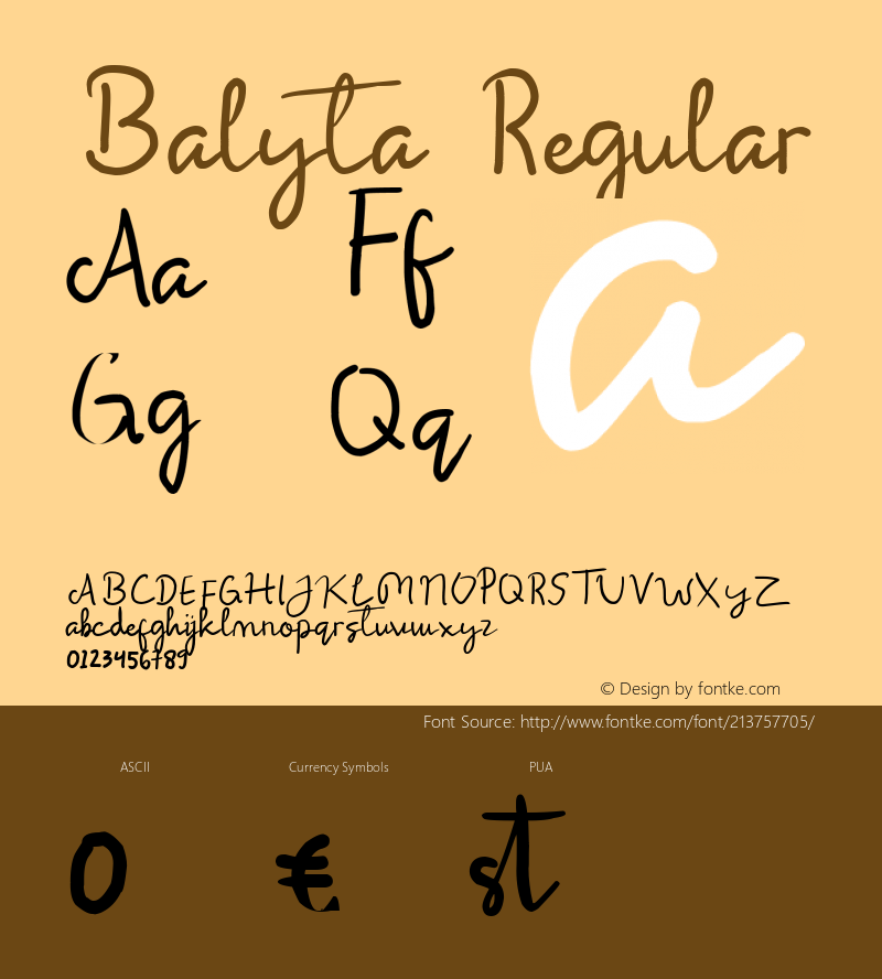 Balyta Version 1.00;January 21, 2021;FontCreator 11.5.0.2430 64-bit图片样张