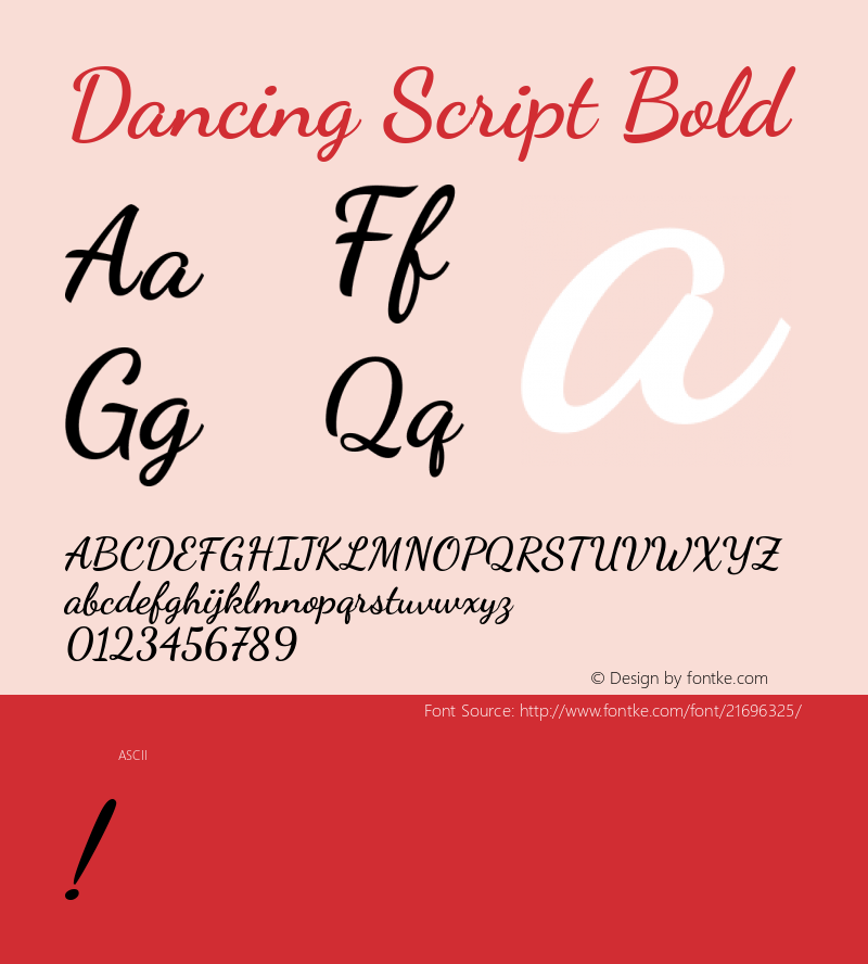Dancing Script Bold  Font Sample