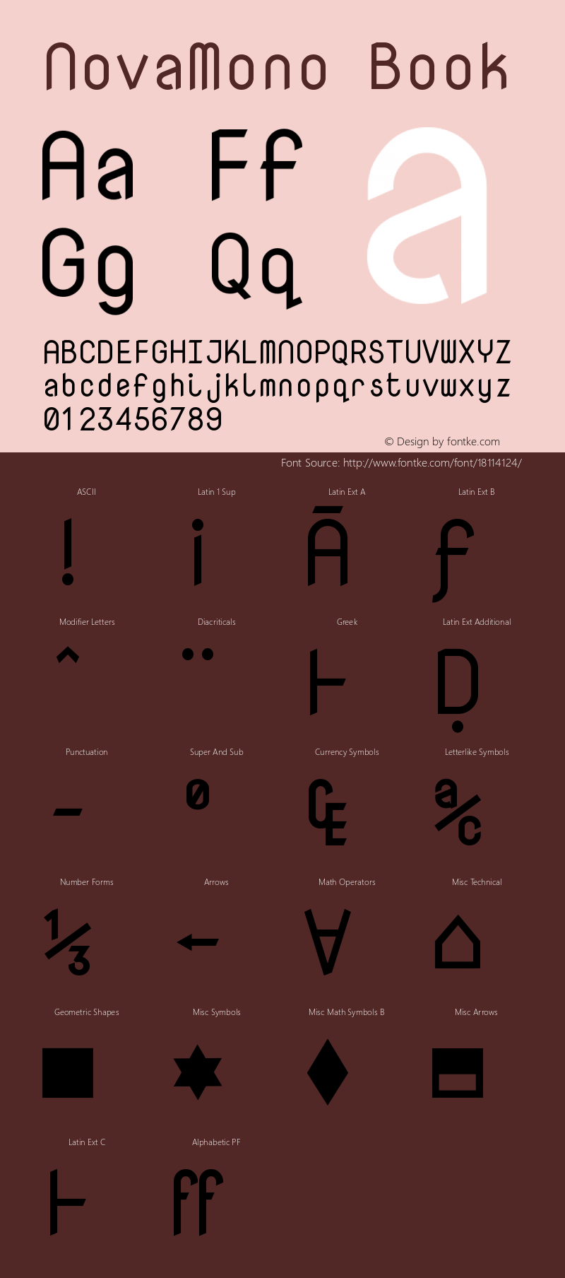 NovaMono Book Version 1.2 Font Sample