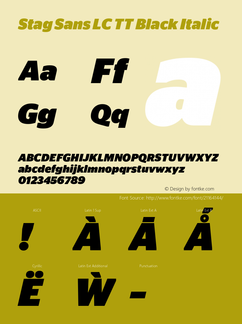 StagSansLCTTBlack Version 1.0 Font Sample