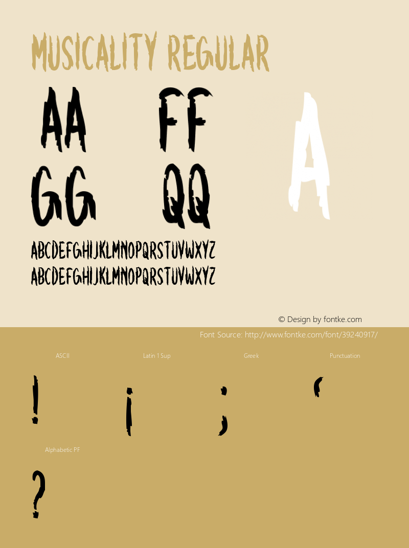 Musicality Version 1.00 September 20, 2019, initial release Font Sample