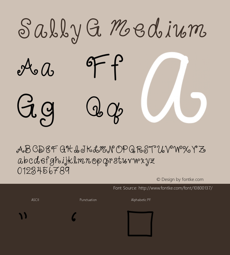 SallyG Medium Version 001.000 Font Sample