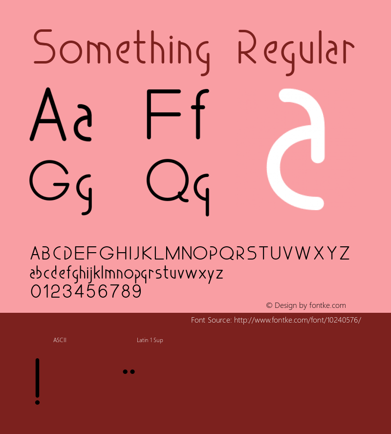 Something Regular Version 1.000 2008 initial release Font Sample