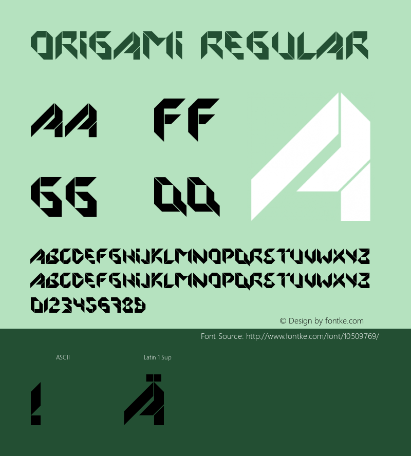 Origami Regular Version 001.000 Font Sample