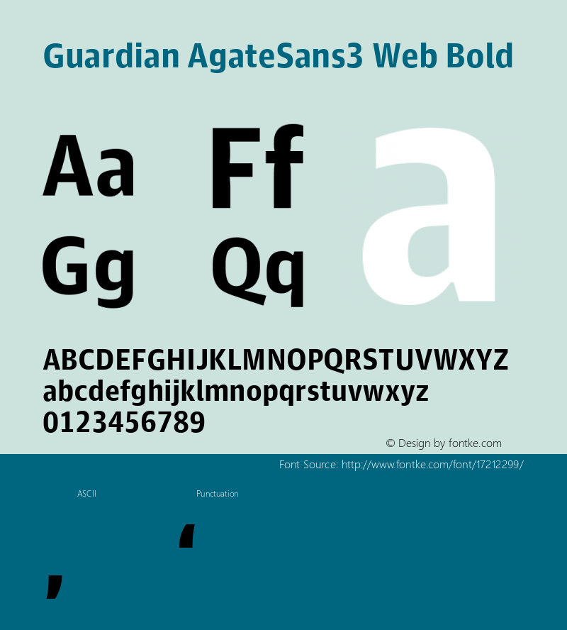 Guardian AgateSans3 Web Bold Version 001.002 2011 Font Sample