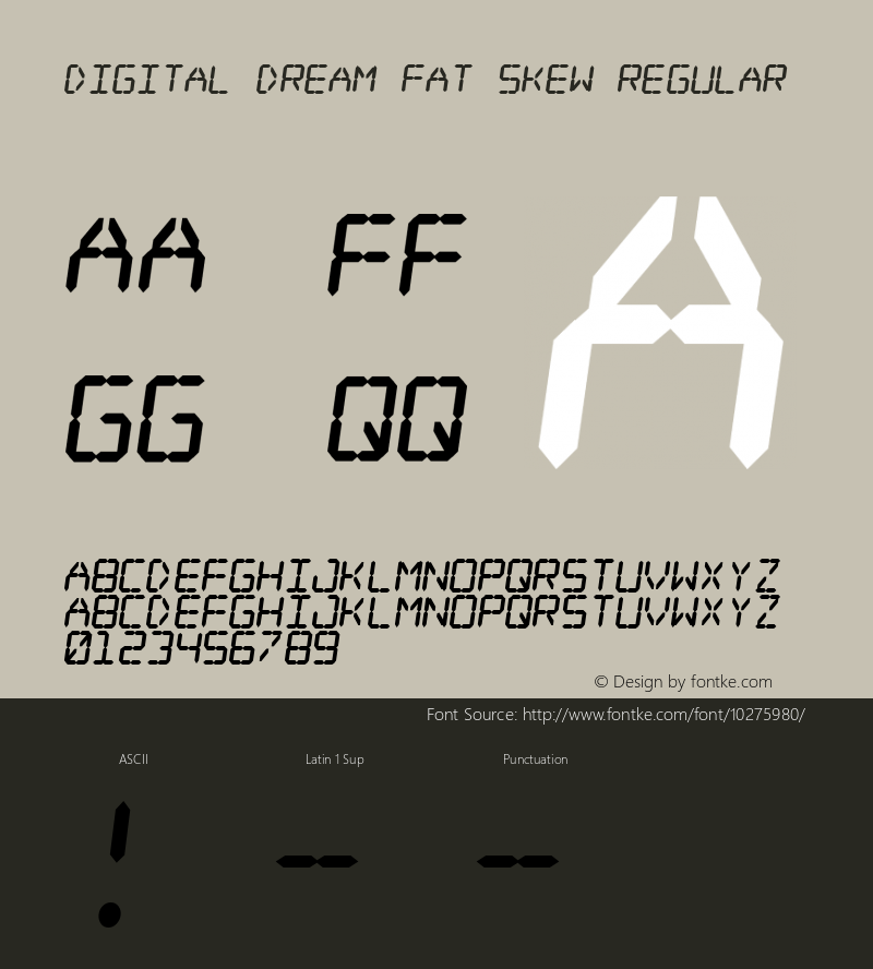 Digital dream Fat Skew Regular 2 Font Sample