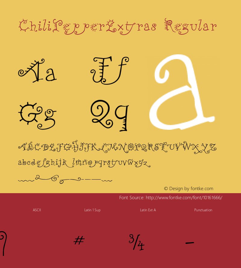 ChiliPepperExtras Regular Rev. 003.000 Font Sample