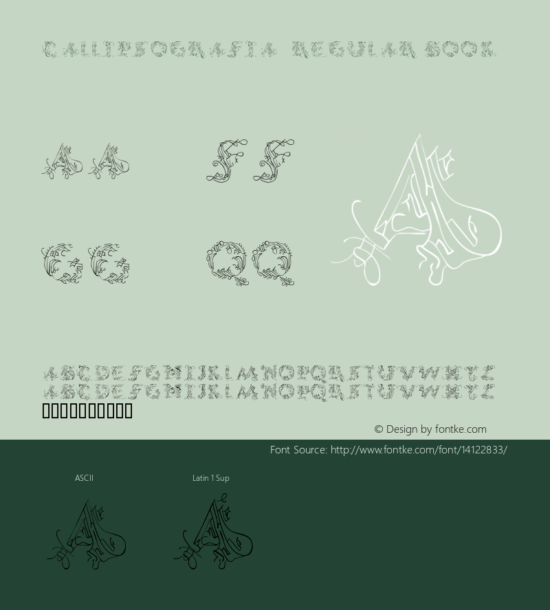 CalliPsoGrafia  Regular Book Version Macromedia Fontograp Font Sample