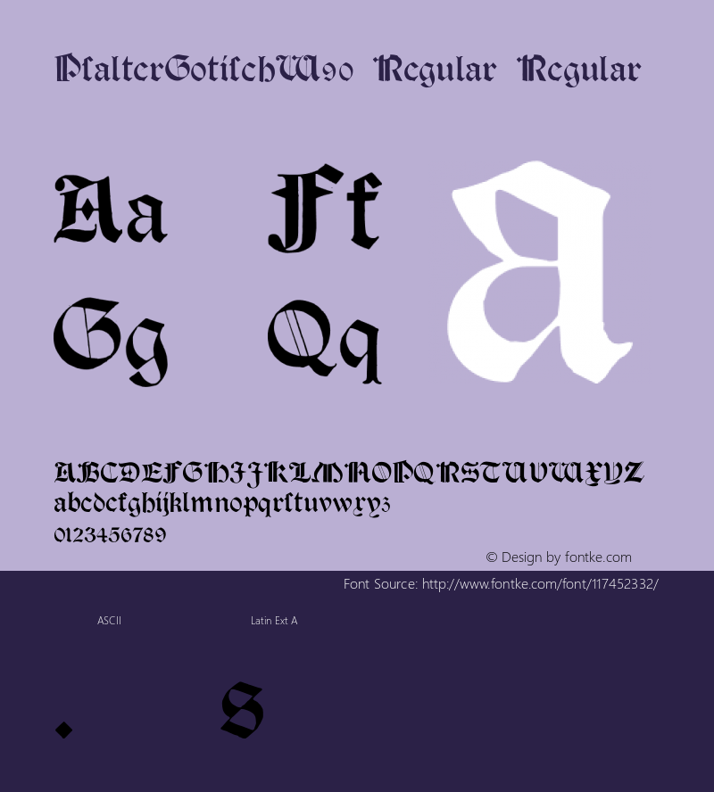 PsalterGotisch W90 Regular Version 1.00 Font Sample