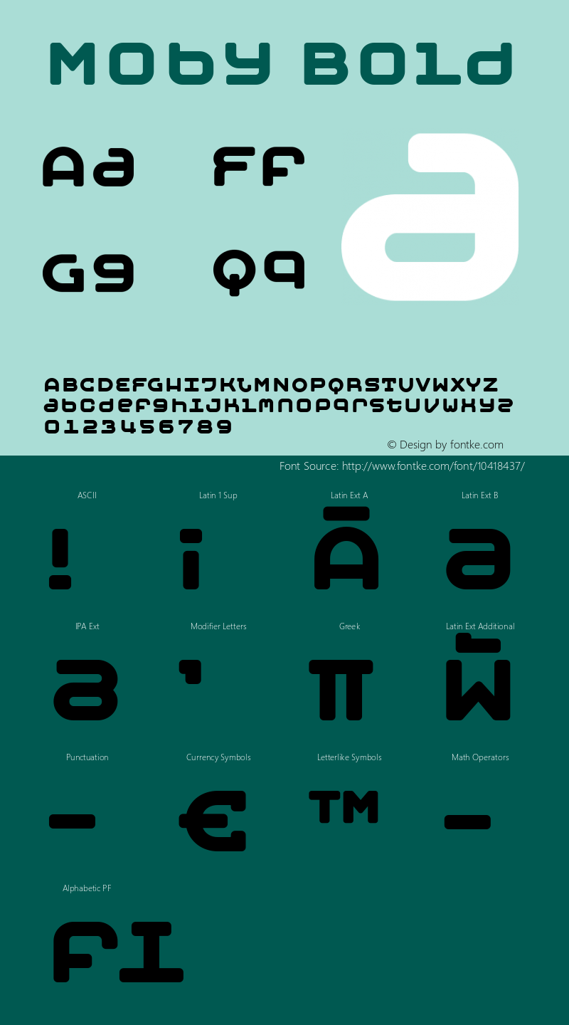Moby Bold Version 001.000 Font Sample