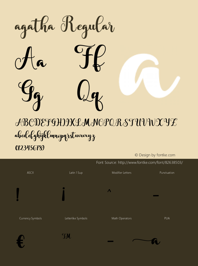 agatha Version 1.000 Font Sample