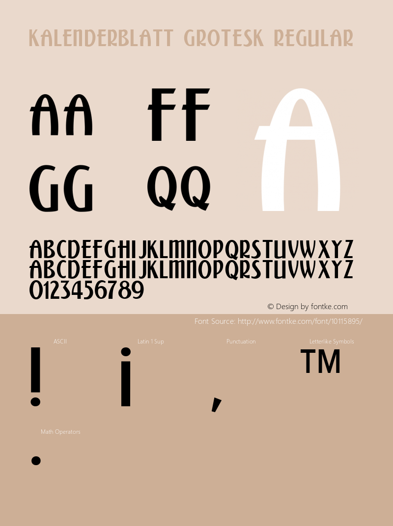 Kalenderblatt Grotesk Regular 001.000 Font Sample