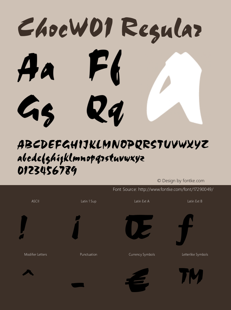 ChocW01 Regular Version 1.00 Font Sample