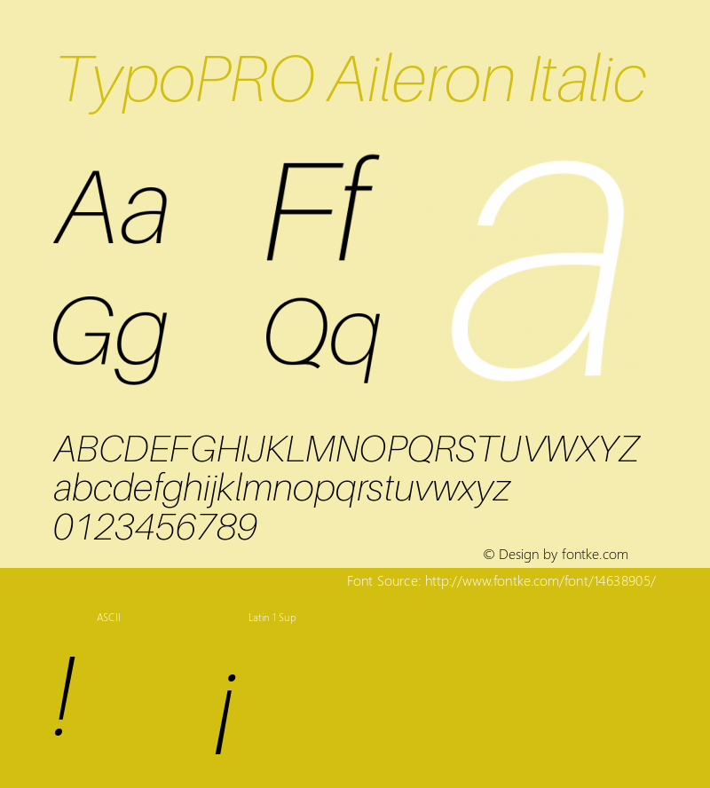 TypoPRO Aileron Italic Version 1.000;PS 001.000;hotconv 1.0.70;makeotf.lib2.5.58329 Font Sample