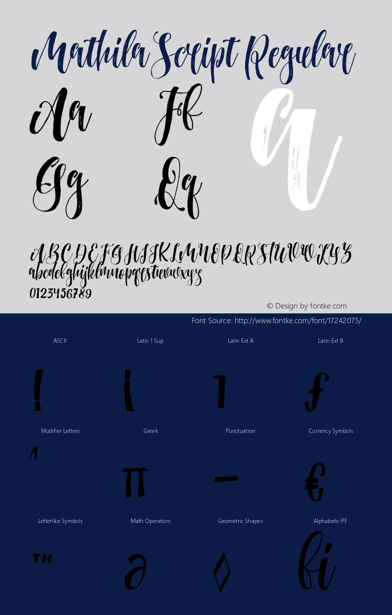 MathilaScript Regular 1.000 Font Sample