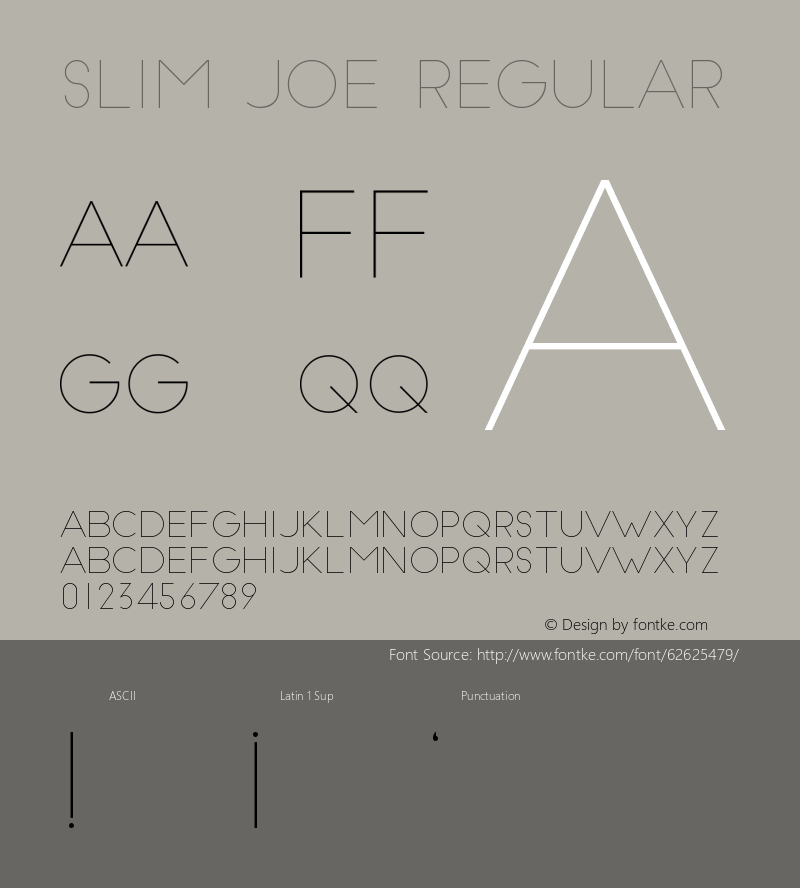 SlimJoe 1.000 Font Sample