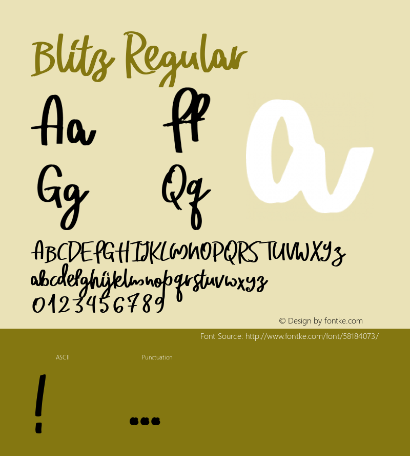 Blitz Regular Version 1.000 Font Sample