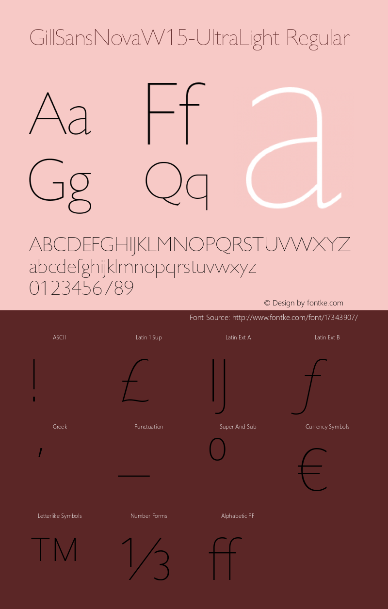 GillSansNovaW15-UltraLight Regular Version 1.10 Font Sample