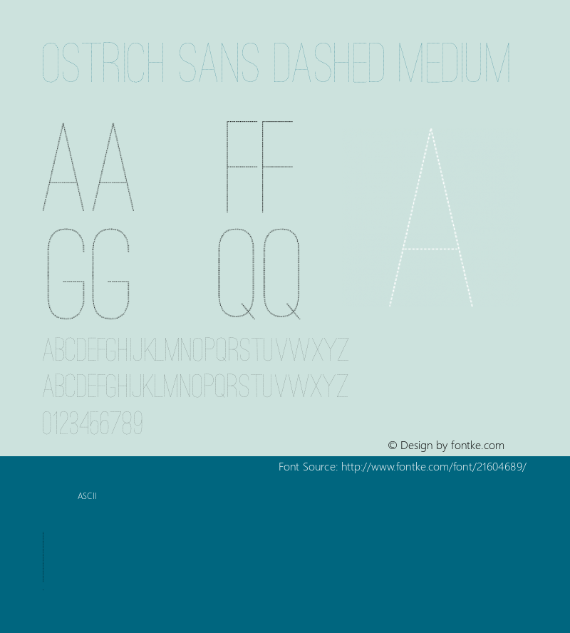 Ostrich Sans Dashed Medium  Font Sample