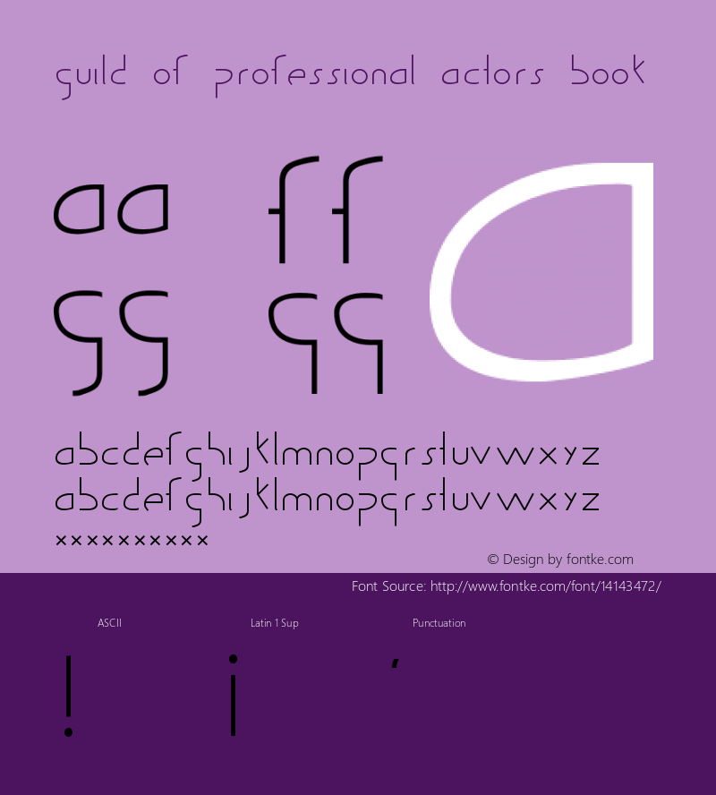 Guild of Professional Actors Book Version Frog:  4.24.99 1.0 Font Sample