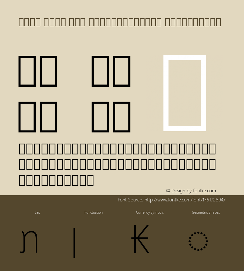 Noto Sans Lao SemiCondensed ExtraLight Version 2.001图片样张