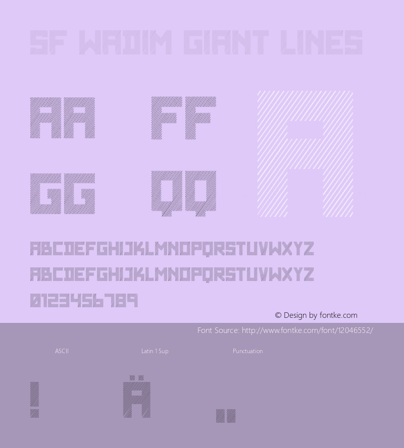 SF WADIM GIANT LINES Version 001.000 Font Sample