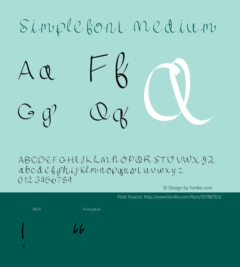 Simplefont Medium Version 001.000 Font Sample