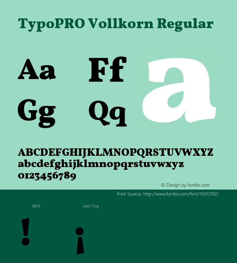 TypoPRO Vollkorn Regular Version 2.001 Font Sample