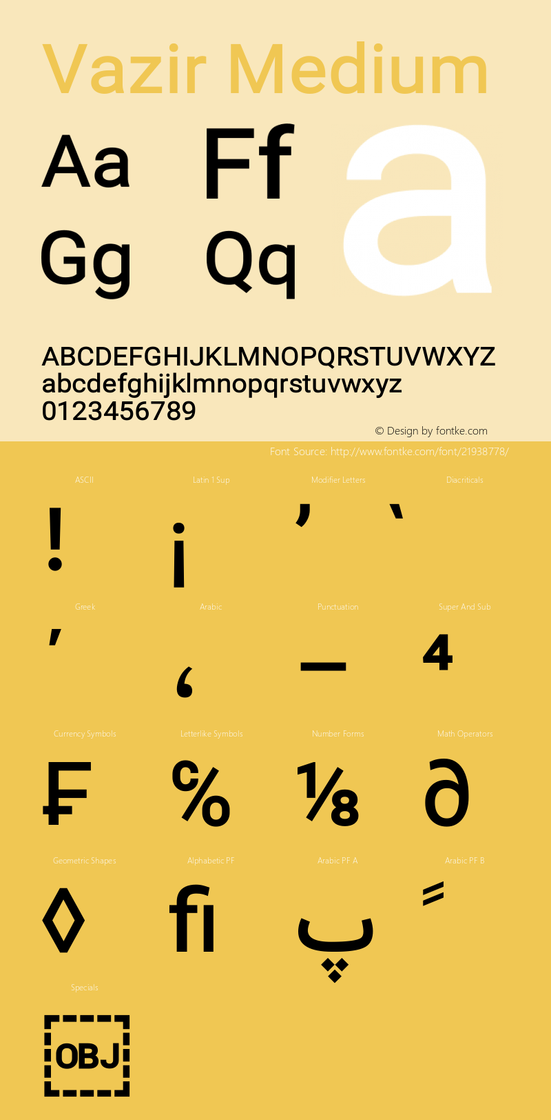 Vazir Medium Version 10.0.0 Font Sample