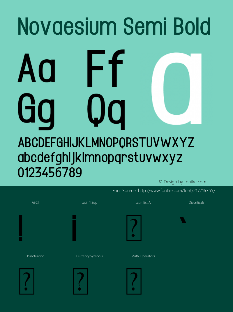 Novaesium Semi Bold Version 1.00;December 29, 2021;FontCreator 13.0.0.2683 32-bit图片样张